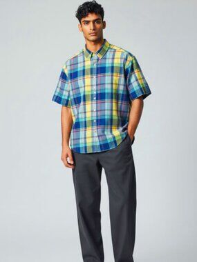 Ralph Lauren Polo Shirt Men XXL Plaid Multicolor Short Sleeve Button Down Cotton